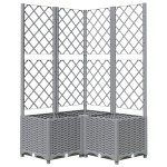 vidaXL Jardinieră de grădină cu spalier, gri deschis, 80x80x136 cm, PP
