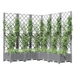 vidaXL Jardinieră de grădină cu spalier gri deschis 120x120x121,5cm PP