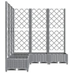 vidaXL Jardinieră de grădină cu spalier gri deschis 120x120x121,5cm PP