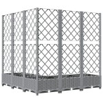 vidaXL Jardinieră de grădină cu spalier gri deschis 120x120x121,5cm PP