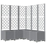 vidaXL Jardinieră de grădină cu spalier gri deschis 120x120x136 cm PP vidaXL Jardinieră de grădină cu spalier gri deschis 120x120x136 cm PP
