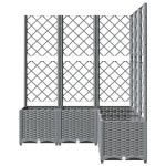 vidaXL Jardinieră de grădină cu spalier gri deschis 120x120x136 cm PP vidaXL Jardinieră de grădină cu spalier gri deschis 120x120x136 cm PP
