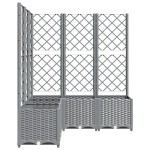 vidaXL Jardinieră de grădină cu spalier gri deschis 120x120x136 cm PP vidaXL Jardinieră de grădină cu spalier gri deschis 120x120x136 cm PP