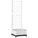 vidaXL Jardinieră de grădină cu spalier, alb, 40x40x121,5 cm, PP vidaXL Jardinieră de grădină cu spalier, alb, 40x40x121,5 cm, PP