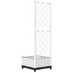 vidaXL Jardinieră de grădină cu spalier, alb, 40x40x121,5 cm, PP vidaXL Jardinieră de grădină cu spalier, alb, 40x40x121,5 cm, PP