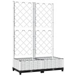 vidaXL Jardinieră de grădină cu spalier, alb, 80x40x121,5 cm, PP