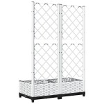 vidaXL Jardinieră de grădină cu spalier, alb, 80x40x121,5 cm, PP