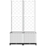 vidaXL Jardinieră de grădină cu spalier, alb, 80x40x136 cm, PP