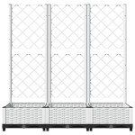 vidaXL Jardinieră de grădină cu spalier, alb, 120x40x121,5 cm, PP vidaXL Jardinieră de grădină cu spalier, alb, 120x40x121,5 cm, PP
