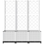 vidaXL Jardinieră de grădină cu spalier, alb, 120x40x136 cm PP vidaXL Jardinieră de grădină cu spalier, alb, 120x40x136 cm PP
