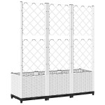 vidaXL Jardinieră de grădină cu spalier, alb, 120x40x136 cm PP vidaXL Jardinieră de grădină cu spalier, alb, 120x40x136 cm PP