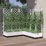 vidaXL Jardinieră de grădină cu spalier, alb, 120x120x121,5 cm, PP vidaXL Jardinieră de grădină cu spalier, alb, 120x120x121,5 cm, PP