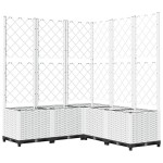 vidaXL Jardinieră de grădină cu spalier, alb, 120x120x136 cm PP