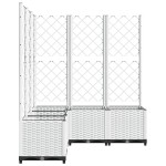 vidaXL Jardinieră de grădină cu spalier, alb, 120x120x136 cm PP
