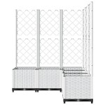 vidaXL Jardinieră de grădină cu spalier, alb, 120x120x136 cm PP