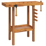 vidaXL Banc de lucru cu menghine, 92x48x83 cm, lemn masiv de acacia vidaXL Banc de lucru cu menghine, 92x48x83 cm, lemn masiv de acacia
