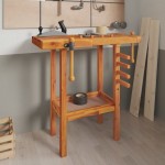 vidaXL Banc de lucru cu menghine, 92x48x83 cm, lemn masiv de acacia vidaXL Banc de lucru cu menghine, 92x48x83 cm, lemn masiv de acacia