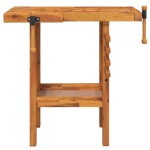 vidaXL Banc de lucru cu menghine, 92x48x83 cm, lemn masiv de acacia vidaXL Banc de lucru cu menghine, 92x48x83 cm, lemn masiv de acacia