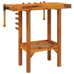 vidaXL Banc de lucru cu menghine, 92x48x83 cm, lemn masiv de acacia vidaXL Banc de lucru cu menghine, 92x48x83 cm, lemn masiv de acacia