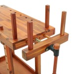 vidaXL Banc de lucru cu menghine, 92x48x83 cm, lemn masiv de acacia vidaXL Banc de lucru cu menghine, 92x48x83 cm, lemn masiv de acacia