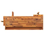 vidaXL Banc de lucru cu sertar și menghine, 124x52x83 cm, lemn acacia