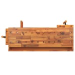 vidaXL Banc de lucru cu sertar și menghine, 124x52x83 cm, lemn acacia vidaXL Banc de lucru cu sertar și menghine, 124x52x83 cm, lemn acacia