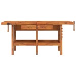 vidaXL Banc de lucru cu sertare și menghine, 192x62x83 cm, lemn acacia vidaXL Banc de lucru cu sertare și menghine, 192x62x83 cm, lemn acacia
