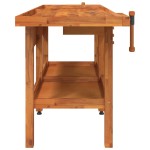 vidaXL Banc de lucru cu sertare și menghine, 192x62x83 cm, lemn acacia vidaXL Banc de lucru cu sertare și menghine, 192x62x83 cm, lemn acacia