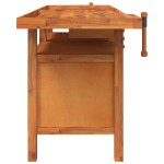 vidaXL Banc de lucru cu sertare și menghine, 192x62x83 cm, lemn acacia vidaXL Banc de lucru cu sertare și menghine, 192x62x83 cm, lemn acacia