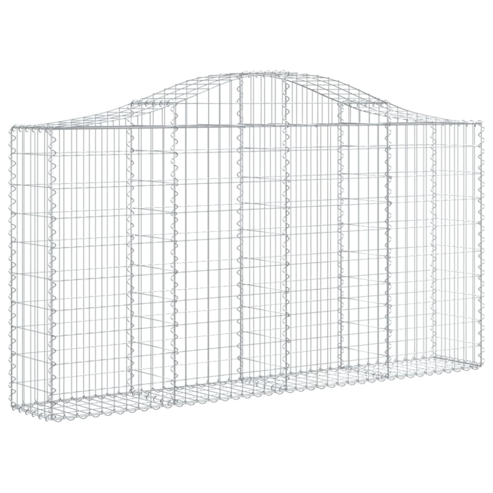 vidaXL Coș gabion arcuit 200x30x100/120 cm fier galvanizat