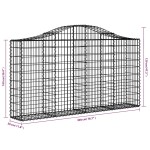 vidaXL Coș gabion arcuit 200x30x100/120 cm fier galvanizat vidaXL Coș gabion arcuit 200x30x100/120 cm fier galvanizat