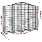 vidaXL Coș gabion arcuit 200x30x140/160 cm fier galvanizat vidaXL Coș gabion arcuit 200x30x140/160 cm fier galvanizat