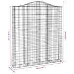 vidaXL Coș gabion arcuit, 200x30x220/240, fier galvanizat