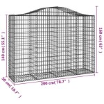 vidaXL Coș gabion arcuit, 200x50x140/160 cm, fier galvanizat vidaXL Coș gabion arcuit, 200x50x140/160 cm, fier galvanizat