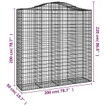 vidaXL Coș gabion arcuit 200x50x200/220 cm fier galvanizat vidaXL Coș gabion arcuit 200x50x200/220 cm fier galvanizat