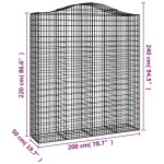 vidaXL Coș gabion arcuit, 200x50x220/240 cm, fier galvanizat