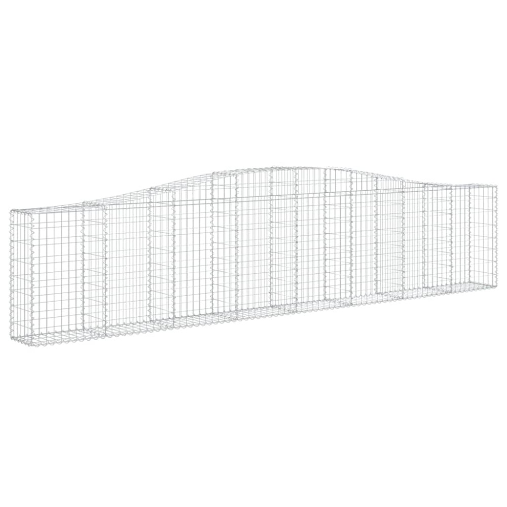 vidaXL Coș gabion arcuit 400x30x80/100 cm fier galvanizat