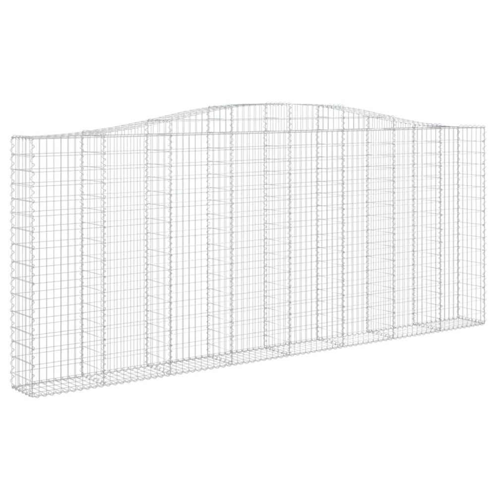 vidaXL Coș gabion arcuit, 400x30x160/180 cm, fier galvanizat