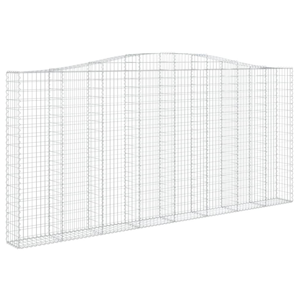 vidaXL Coș gabion arcuit, 400x30x180/200 cm, fier galvanizat