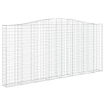 vidaXL Coș gabion arcuit, 400x30x180/200 cm, fier galvanizat