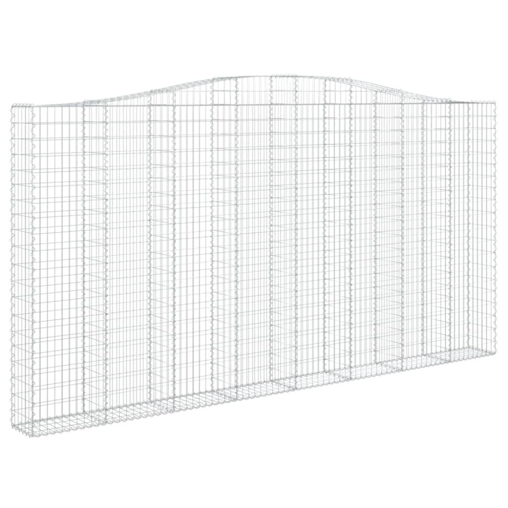 vidaXL Coș gabion arcuit 400x30x200/220 cm fier galvanizat