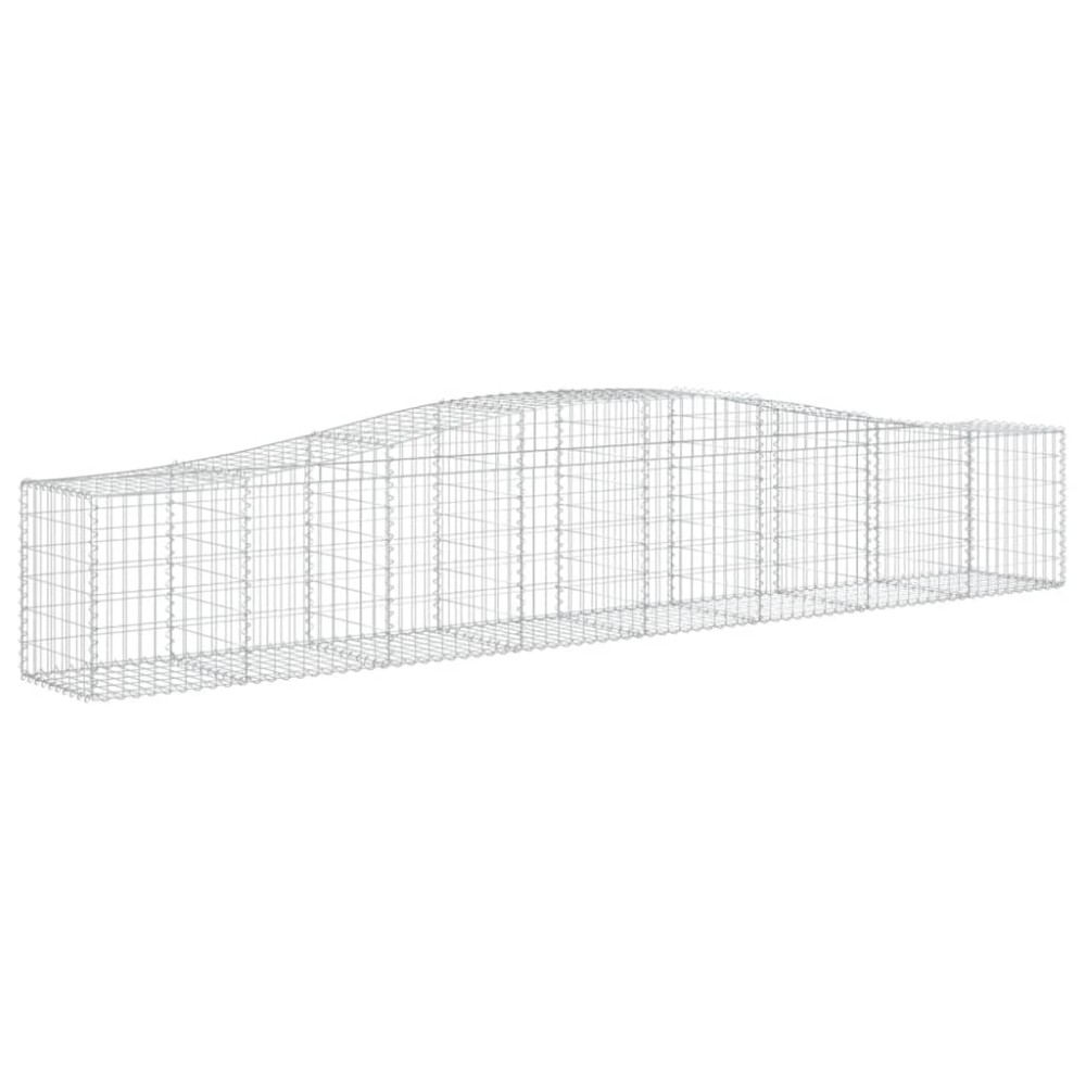 vidaXL Coș gabion arcuit 400x50x60/80 cm fier galvanizat