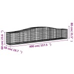 vidaXL Coș gabion arcuit 400x50x60/80 cm fier galvanizat vidaXL Coș gabion arcuit 400x50x60/80 cm fier galvanizat
