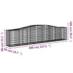 vidaXL Coș gabion arcuit 400x50x80/100 cm fier galvanizat vidaXL Coș gabion arcuit 400x50x80/100 cm fier galvanizat