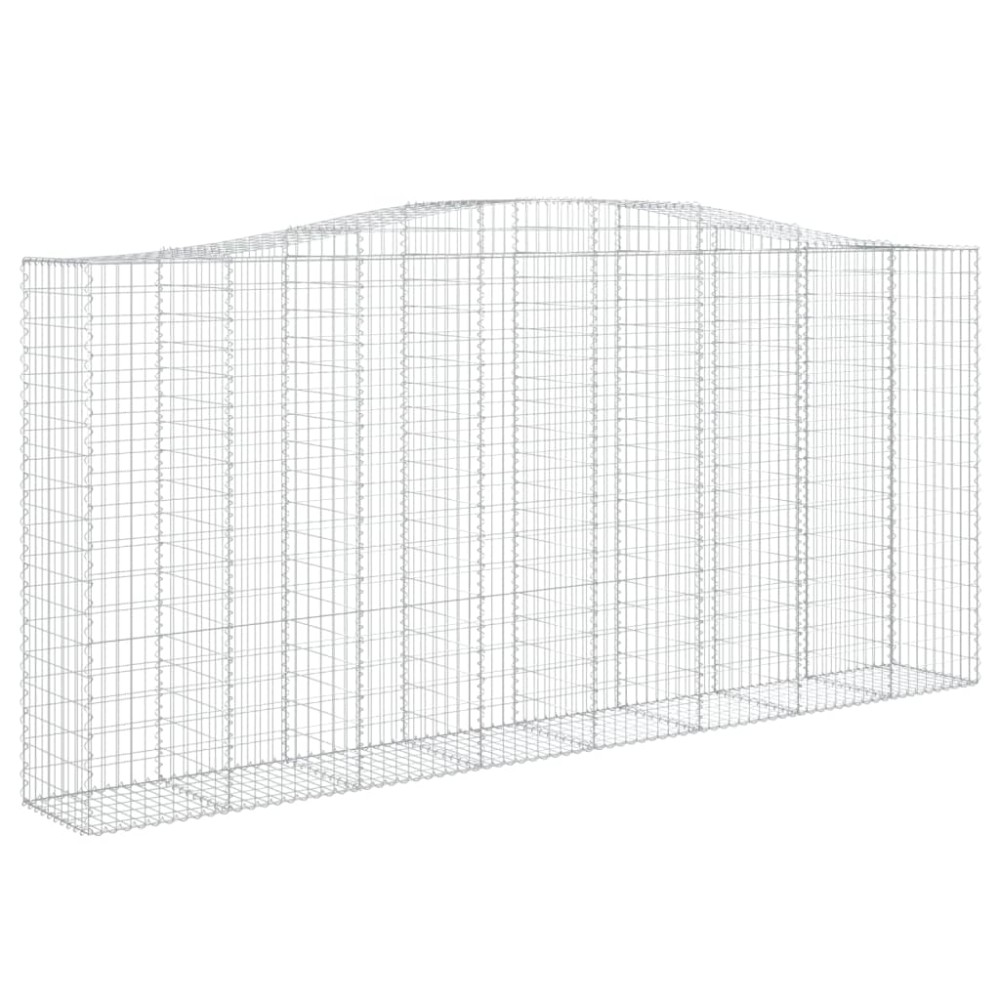 vidaXL Coș gabion arcuit, 400x50x180/200 cm, fier galvanizat