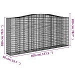 vidaXL Coș gabion arcuit, 400x50x180/200 cm, fier galvanizat