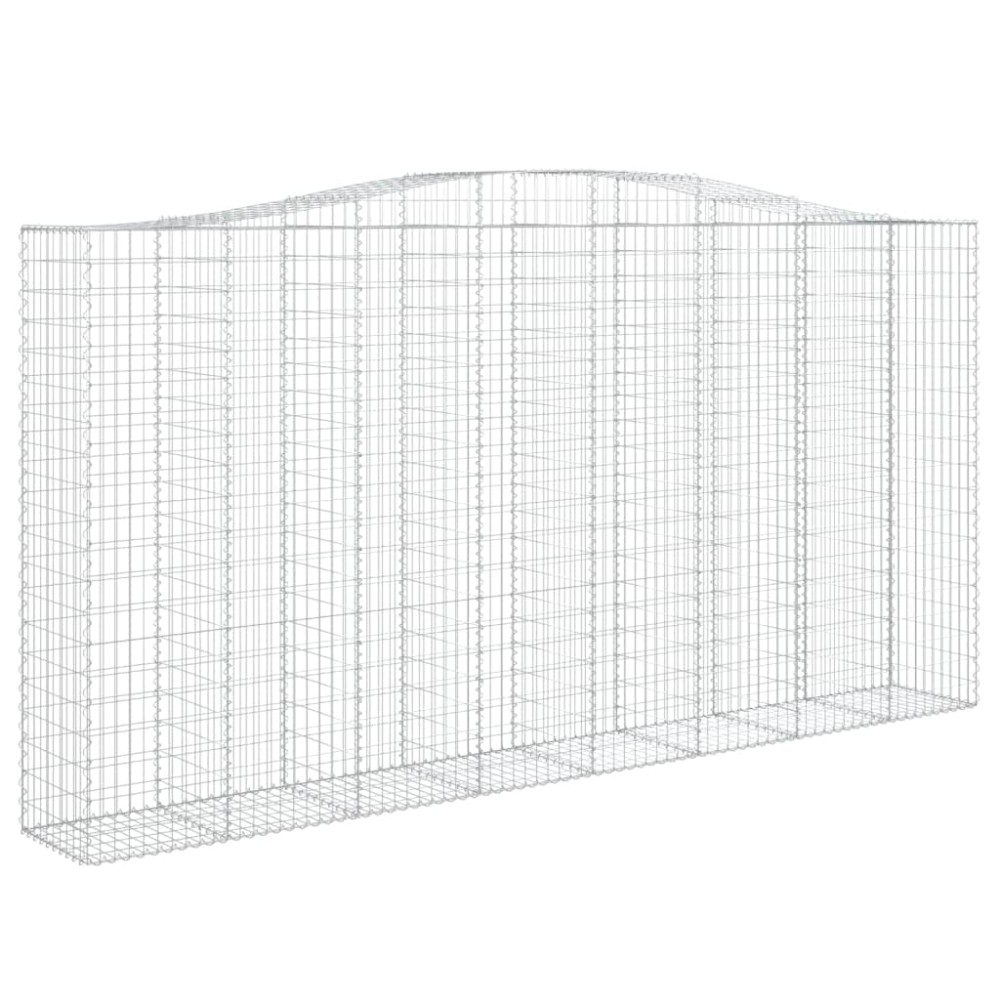 vidaXL Coș gabion arcuit 400x50x200/220 cm fier galvanizat