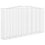 vidaXL Coș gabion arcuit 400x50x220/240 cm fier galvanizat