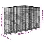 vidaXL Coș gabion arcuit 400x50x220/240 cm fier galvanizat