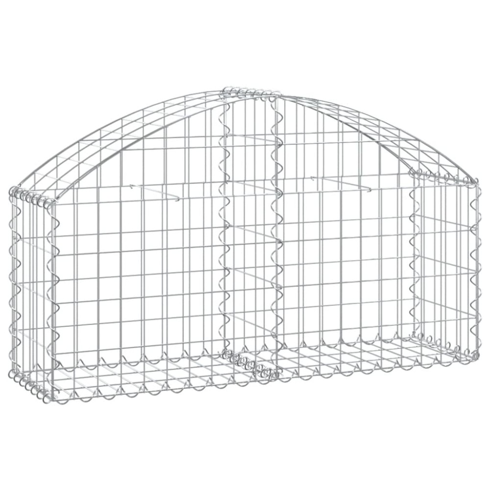vidaXL Coș gabion arcuit, 100x30x40/60 cm, fier galvanizat